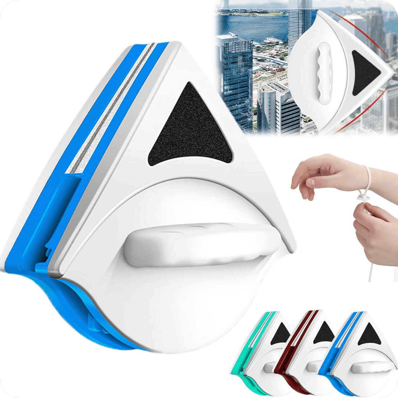 Magnetic Double-Sided Glass Cleaner with Sponge | Glass Cleaner