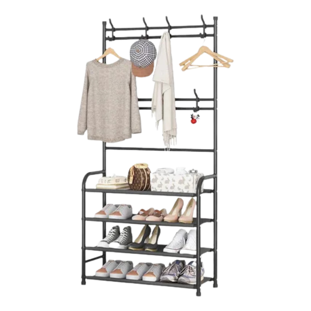 Multifunctional Coat Rack with Shoe Rack | RackSpace