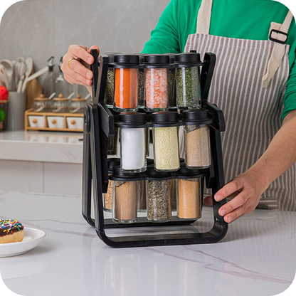 Rotating Spice Organizer with 18 Jars | SpiceWheel