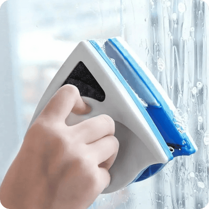 Magnetic Double-Sided Glass Cleaner with Sponge | Glass Cleaner