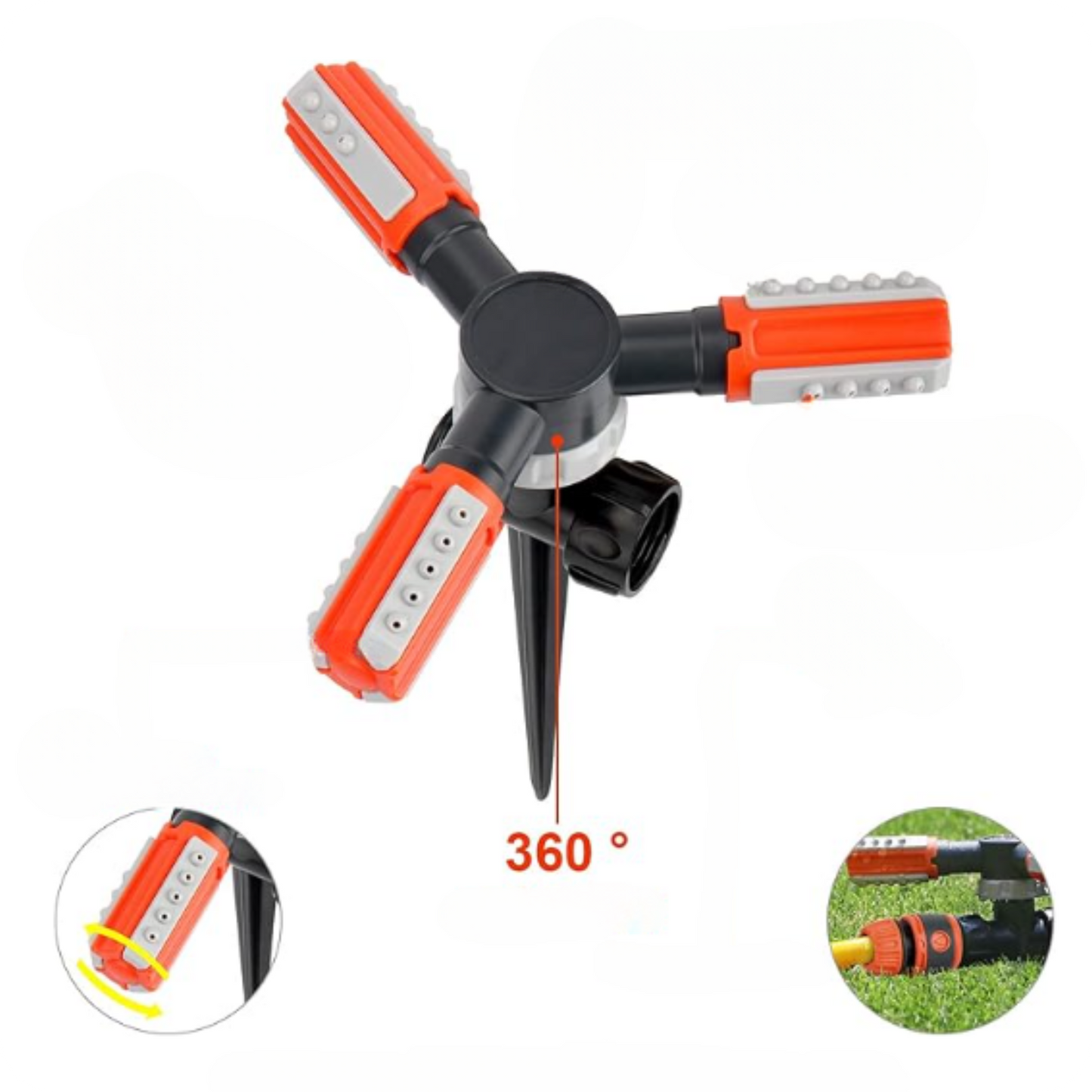 360° Rotating Garden Sprinkler with Stake | HydroSpin