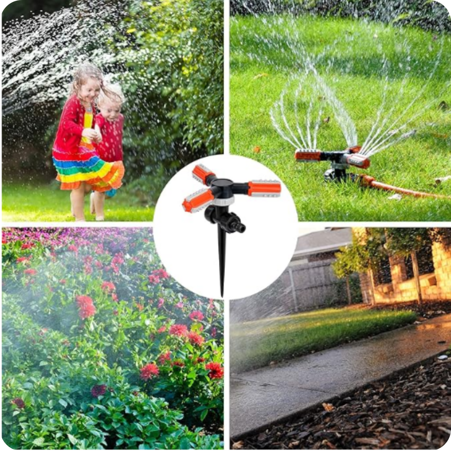 360° Rotating Garden Sprinkler with Stake | HydroSpin